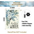 thumbnail image 4 of Hello Winter Blue Flower Garden Flag 12.5 x 18 Inch Double Sided Burlap Winter Blue Flower Snowflake Pinecone Christmas Small Yard Flag Holiday Seasonal Outdoor Outside Decoration, 4 of 6