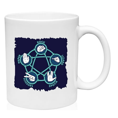 

Rock Paper Scissors Lizard Spock Mug Ceramic Coffee Mug Funny Gift Cup