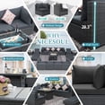 thumbnail image 3 of RADIATA® Extra Large 13 Piece Rattan Outdoor Modular Sectional Lounge Chair with Fire Pit 10 Person Grey Wicker Set with Gas/Propane Fire Pit Table Conversational Patio Seating for Porch Pool, 3 of 9