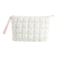 thumbnail image 1 of Bolsa de viaje de maquillaje de moda con asa para brochas de maquillaje y sombras de ojos. Blanco, 1 of 9
