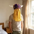 thumbnail image 6 of Helii Knit Hat with Horns and Detachable Beard Viking Style Beanie Hat Handmade Crochet Cap Funny Novelty Winter Hat for Role Play Party Dress Up Stretchy Soft Beanie Hat for Adults, 6 of 8