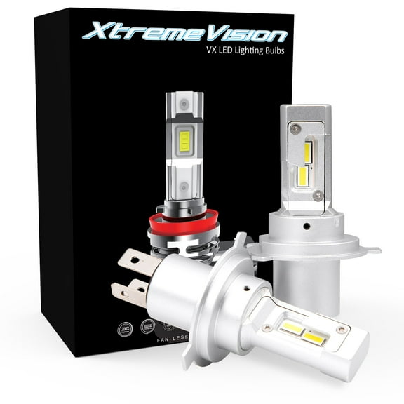 Xtremevision VX H4 LED Headlight Bulbs - 6500K Xenon White, 8000 Lumens, 16W LED