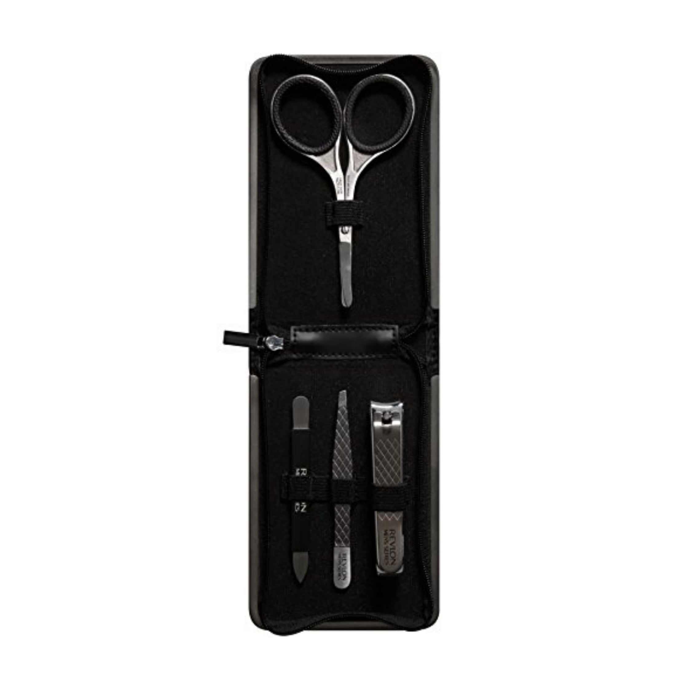 (2 pack) PR REV Revlon Men's Grooming Kit, Nail & Facial Hair Care Travel Kit, 5 Pieces