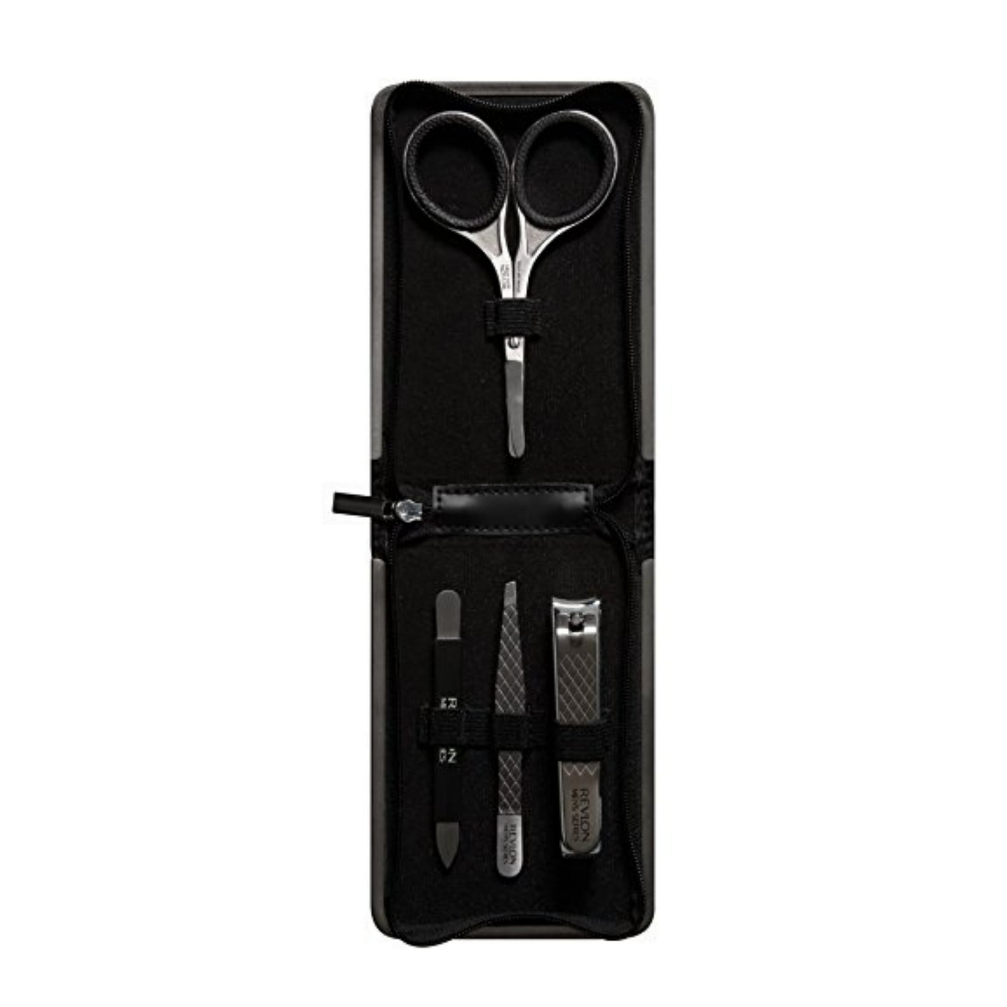 PR REV Revlon Men's Grooming Kit, Nail & Facial Hair Care Travel Kit, 5 Pieces