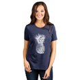 thumbnail image 2 of Pineapple Sketch Women's Fashion Relaxed T-Shirt Tee Heather Navy Medium, 2 of 3
