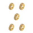 thumbnail image 3 of Minnieouse Anillo de banda Unisex de acero inoxidable, nudillo de boda Retro en capas, joyería de moda para hombres, regalos personalizados, Oro Talla 12 5piezas, 3 of 6