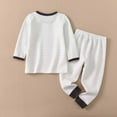 thumbnail image 5 of XAOFW Boys Set Toddler Girls Long Sleeve Striped Prints Tops T Shirt Pants Kids Thermal Underwear O-Neck Comfortable Leisure Daily Lounging Outfits, 5 of 8