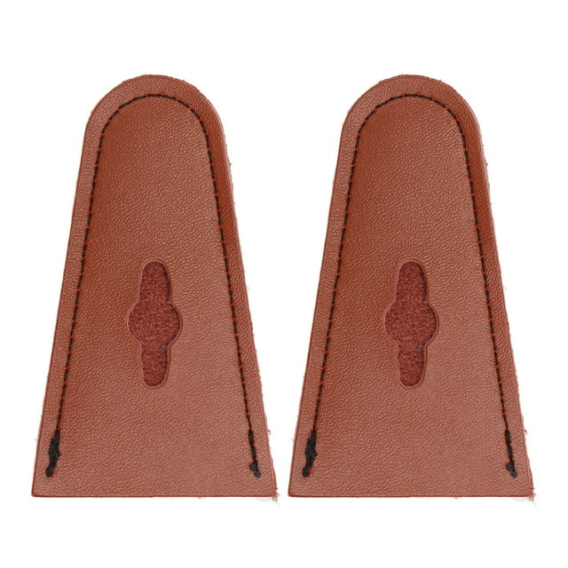 One Pair Bow Tip Protector Leather Wear Resistant Bow Tip Guard for Outdoor Hunting Recurve Bow Brown