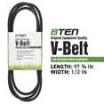 thumbnail image 2 of 8TEN Drive Belt for Husqvarna LT1942 AYP 532194346 21546332 194346 810-CBL2376T, 2 of 4