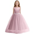 thumbnail image 2 of Girls Dresses Party Dress for Girls Flower Girls Satin Pageant Dress For Wedding Kids Pearls Prom Gowns With Bow Knot, 2 of 7