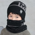 thumbnail image 2 of CSChome Girls Hat Scarf Set Children Hat Scarf Set - Letter Printed Thickened Elastic Warm Non-Slip Soft Dome, 2 of 7