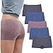thumbnail image 3 of R RUXIA Women's Boyshort Panties Seamless Nylon Underwear Stretch Boxer Briefs 5 Pack, 3 of 4
