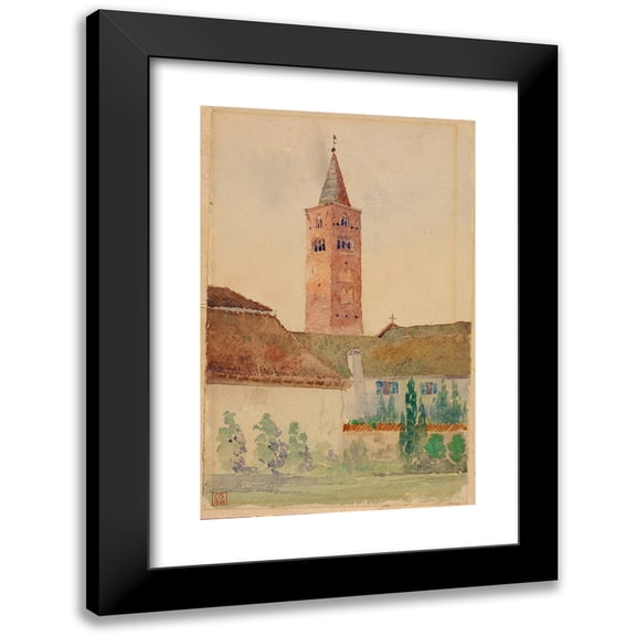 Cass Gilbert 11x14 Black Modern Framed Museum Art Print Titled - Church Tower, Italy (1898)