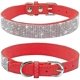 thumbnail image 1 of Rhinestone Dog Collar, Cute Dazzling Sparkling Soft Suede Leather Dog Cat Rhinestone Collar Crystal Diamond Pet Dog Puppy Collar(Red,XS), 1 of 4