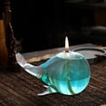 thumbnail image 3 of Lámpara de aceite portátil en forma de ballena exquisitas velas de cristal artesanías románticas para la oficina de al aire libre Hotel, 3 of 7