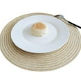 thumbnail image 1 of 14 Inch Round Braided Placemats, Heat-Resistant Stain Resistant Anti-Skid, Round Table Mats Washable Polyproplene Table Mats Placemats for Dining Tables (Set of 4,Gold ), 1 of 8