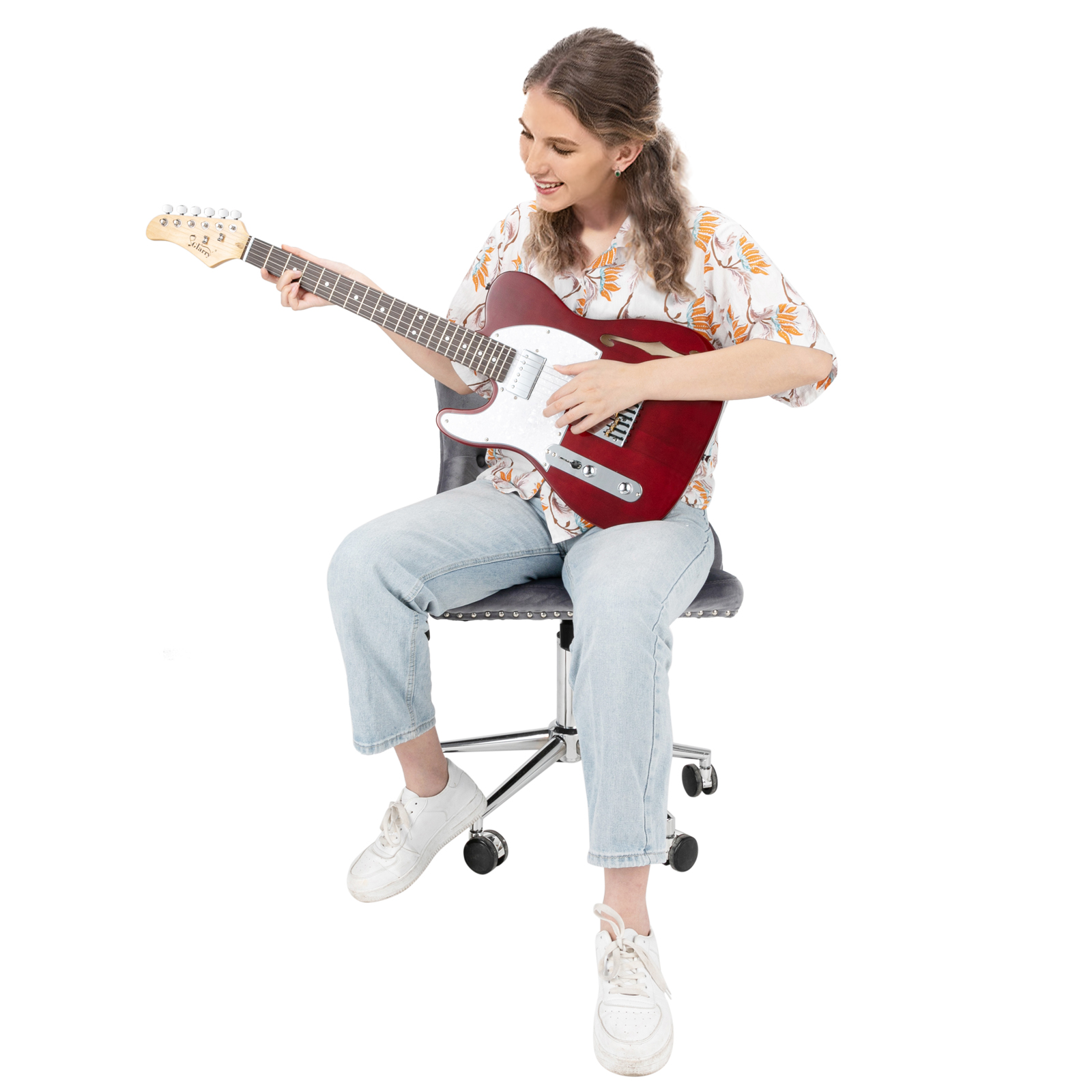 Left Handed White 39 Inches 24 Frets Headless Electric  Guitar With Rosewood Fretboard Professional Headless Guitar 価格比較
