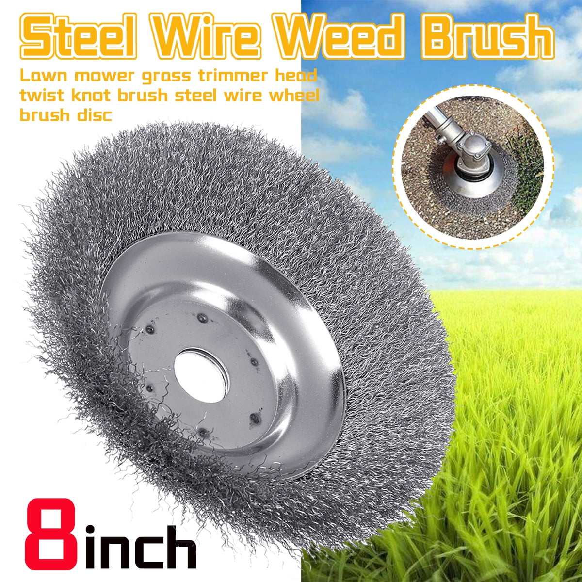 8Inch Steel Wire Wheel Grass Cutter Trimmer Parts General Wear