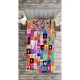 thumbnail image 3 of Ambesonne Cartoon Quilted Bedspread Set 2 Pcs, Colored Alphabet Game, Twin Size, Multicolor, 3 of 3