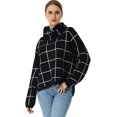 thumbnail image 3 of 2021 Automne Chandails pour Femmes Pull Col Roulé Manches Longues Côté Plaid Split Checked Outwear Loose Fit Tops, 3 of 9