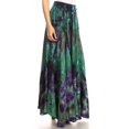 thumbnail image 4 of Sakkas Ester Womens Simple Boho Maxi Full circle Tie-dye Skirt with Elastic Waist - Green - One Size, 4 of 5