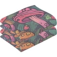 thumbnail image 2 of SKYSONIC Bathroom Hand Towels 2 Pack, Vibrant Cartoon Mushroom, Cotton Bath Towels Lightweight Quickdry for Bathroom Ktichen Travel Gym, 16"×28", 2 of 7