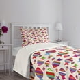 thumbnail image 5 of Ambesonne Fish Quilted Bedspread Set 2 Pcs, Vibrant Striped Fishes, Twin Size, Multicolor, 5 of 6
