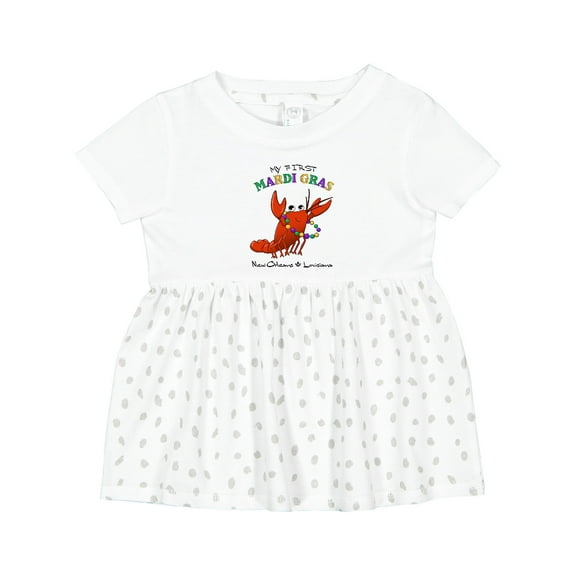 Inktastic My First Mardi Gras Crawfish Girls Baby Dress