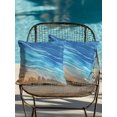 thumbnail image 4 of Outdoor Throw Pillow Set of 2, Blue Ombre Coastal Waterproof Pillow with Insert Included, Summer Nautical Beach Ocean Seaside Decorative Accent Cushion Sofa Pillows for Patio Porch, 18 x 18 In, 4 of 8