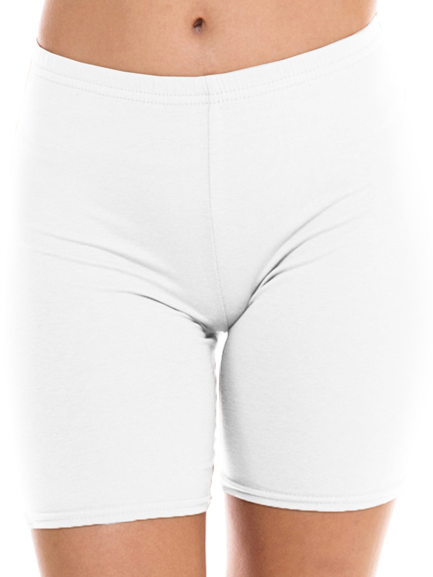 white cotton biker shorts