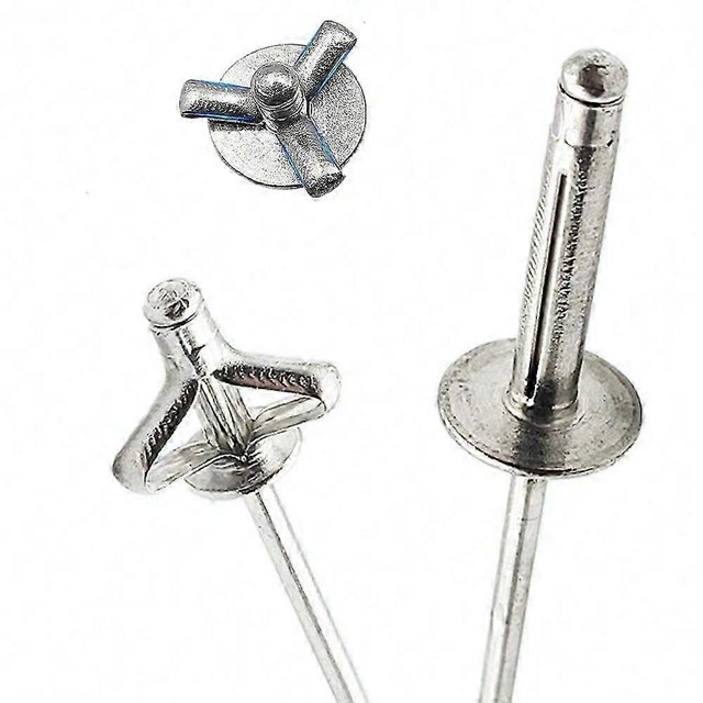 50pcs Silver Pop Folding Blind Rivet Aluminum Alloy Rivet 32mm 40mm 48mm Bolt Steel Shank Mandrel Exhaust Rivets Fasteners