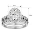 thumbnail image 5 of SuperJeweler 2 1/2 Carat Oval Shape Moissanite Bridal Set In 14 Karat White Gold For Women, 5 of 6