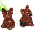 thumbnail image 6 of K-KED 10Pcs Natural Red Obsidian Quartz Crystal French Bulldog Carved Animal Ornament, 6 of 9