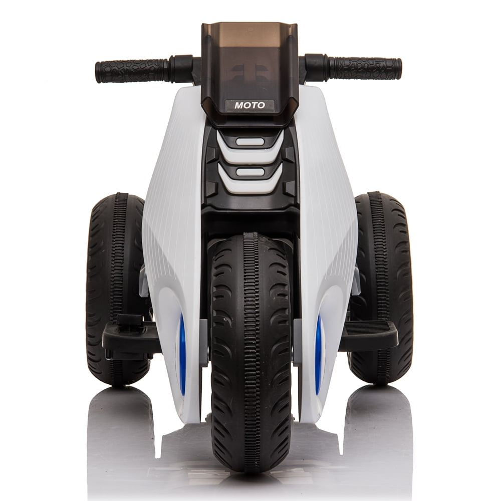 Lowestbest Children's Electric Motorcycle, Double Drive Electric Ride On Car with 3 Wheels, White Lowestbest Children's Electric Motorcycle, Double Drive Electric Ride On Car with 3 Wheels, White