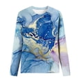 thumbnail image 5 of Pompotops Femmes Dames Col Rond Hauts Amples Décontractés T-Shirts Imprimés Blouse à Manches Longues en Solde, 5 of 5