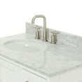 thumbnail image 5 of Ariel Stafford 37 Inch Single Left Offset Oval Sink Vanity With Carrara White Marble Countertop W/0.75" Edge In White, 5 of 11