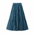 thumbnail image 2 of LEBONYARD Womens Skirts Mini,Women's Fashion Classic High Waist Flowing Skirt Elastic Waist Skirt Navy Free Size, 2 of 7