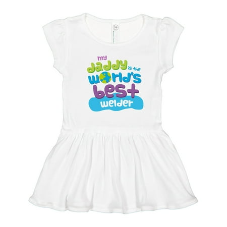 

Inktastic My Daddy is the World’s Best Welder Gift Toddler Girl Dress