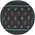 thumbnail image 1 of Ahgly Company Indoor Round Oriental Light Blue Traditional Area Rugs, 6' Round, 1 of 4