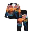thumbnail image 1 of Fotbe Bioluminescent Underwater Flower Conjunto de Pijama de Manga Larga para Mujer con Estampado, Ropa de Dormir de 2 Piezas, Conjunto de Casa Suave y Cómodo con Bolsillos-XX-Large, 1 of 7