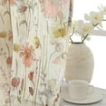 thumbnail image 2 of OVZME Blaise Crushed Sheer Curtains 45 Inch Length for Kitchen Living Room, Lightweight Breathable Floral Printed Fabric Semi Sheer Window Drapes with Rod Pocket, Each 42Wx45L Inch, 2 Panels Set, 2 of 7