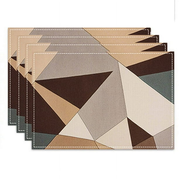 Zhuge Manteles individuales de lino, manteles para mesa de comedor, protectores de superficies, manteles antideslizantes y lavables(juego de 4, tamaño 17,7 x 12,6 pulgadas, A04)