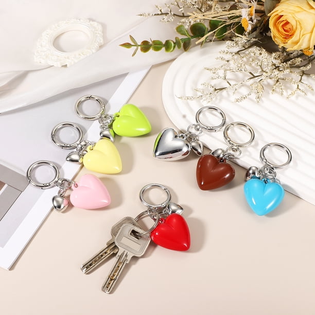 heart epoxy keychains