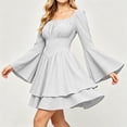 thumbnail image 6 of Gothic Medieval dress for women Plus Size Halloween Dresses Square Neck long sleeve Witch Cosplay Dress, 6 of 9