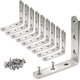 thumbnail image 1 of Namzi -a 10 soportes en L de acero inoxidable para esquinas de 3 x 3 pulgadas, resistentes, en ángulo recto para muebles de madera, con tornillo., 1 of 4