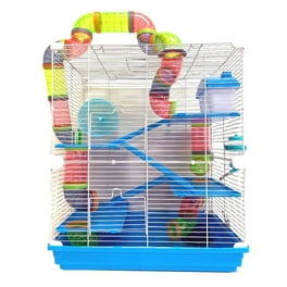 LARGE 5 Level Hamster Mouse Gerbil Cage Habitat Home Complete Kit with Exercise Wheel Play Tubes