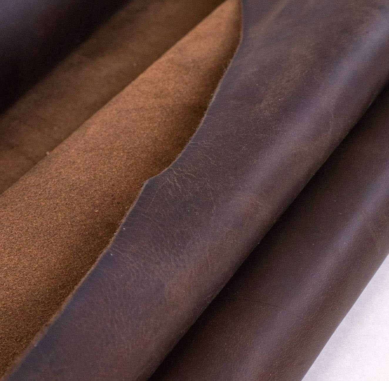 ELW Leather Rectangles (5" x14") 2 Piece Set for Crafts/Tooling/Hobby Workshop, Medium Weight 5/6 oz (1.6-1.8mm) : Bourbon Brown