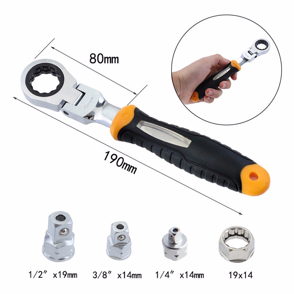 Durable To Use Ratchet Wrench Sleeve Kit Adjustable Ratchet Wrench Sleeve Set Home Maintenance for Auto Repair Manufacturing Construction 