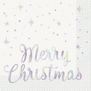 Way to Celebrate! Iridescent Christmas Paper Luncheon Napkins, 6.5in, 16ct