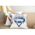 thumbnail image 2 of Ambesonne Adventure Throw Pillow Cover 2 Pack, Deer Compass Ethnic, 24", Dark Blue White, 2 of 5